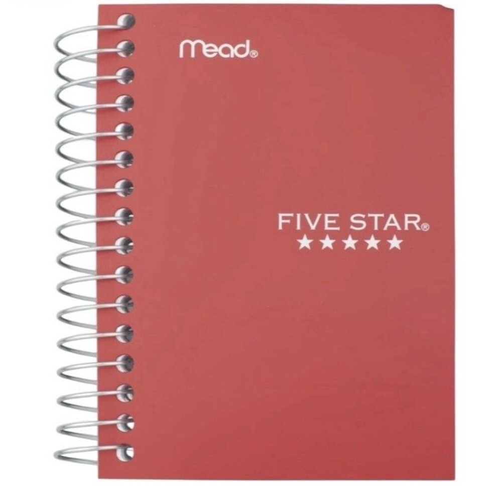 Mead 3-1/2 X 5-1/2" College Ruled Spiral Notebook 200 Sheets Red